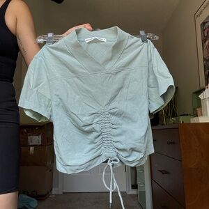 T by Alexander Wang Light Blue Ruched Crop Top XS size